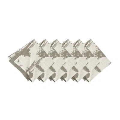 C & F Home C&f Home Henderson Hideaway Reversible Rustic Winter Wilderness Napkin Set Of 6 In Gray