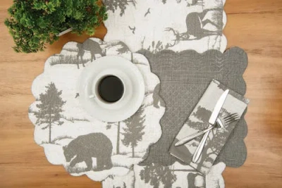 C & F Home C&f Home Henderson Hideaway Reversible Rustic Winter Wilderness Napkin Set Of 6 In Gray