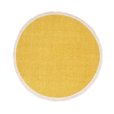 C & F Home C&f Home Fringed Dandelion Round Placemats Set Of 6, 15" In Yellow