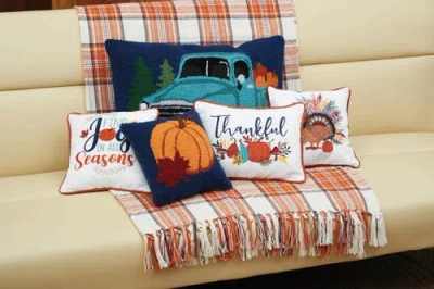 C & F Home C&f Home Colorful Harvest Turkey Small/petite Accent Pillow In Multi