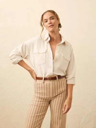 Faherty Legend Sweater Overshirt In White