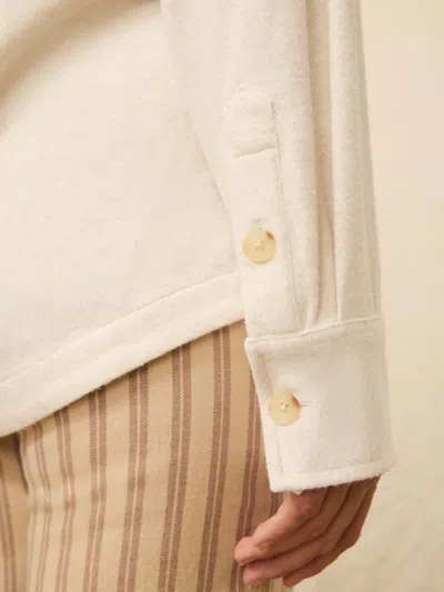 Faherty Legend Sweater Overshirt In White