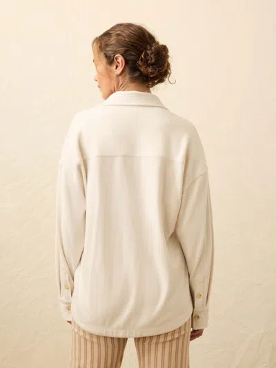 Faherty Legend Sweater Overshirt In White