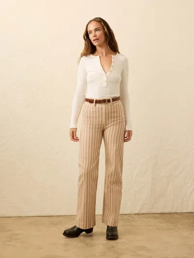 Faherty Paradise Pointelle Henley T-shirt In White