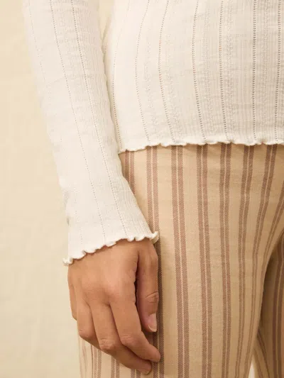 Faherty Paradise Pointelle Henley T-shirt In White