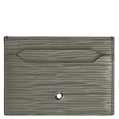 Montblanc 4810 Leather Card Holder 5cc In Gray