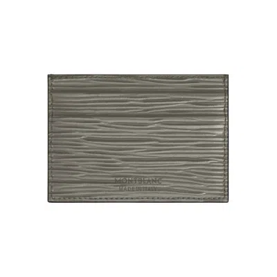 Montblanc 4810 Leather Card Holder 5cc In Gray