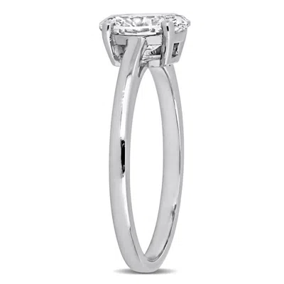 Created Forever 1ct Tw Oval-cut Lab Grown Diamond Solitaire Engagement Ring In 14k White Gold In Metallic