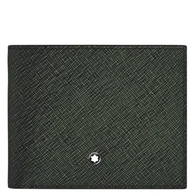Montblanc Sartorial 6cc Leather Wallet In Green