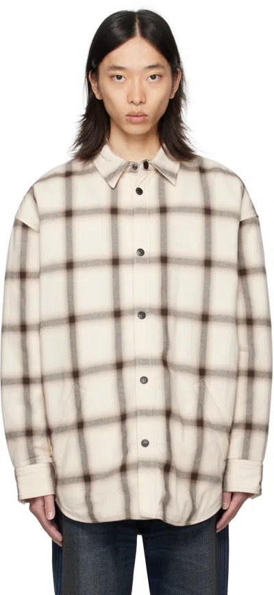 Acne Studios Off-white Flannel Button-up Overshirt In Neutral