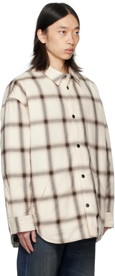 Acne Studios Off-white Flannel Button-up Overshirt In Neutral