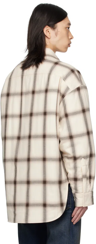 Acne Studios Off-white Flannel Button-up Overshirt In Neutral