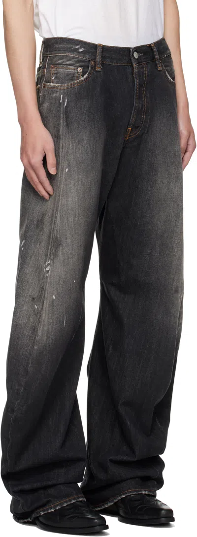 Acne Studios Black 2006m Trafalgar Jeans In Animal Print