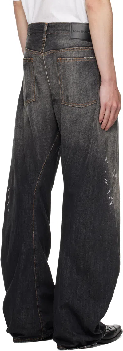 Acne Studios Black 2006m Trafalgar Jeans In Animal Print