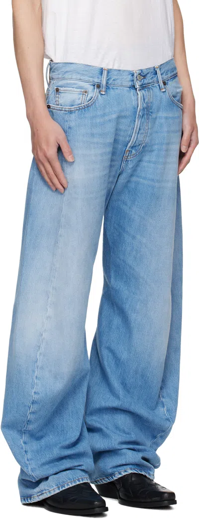 Acne Studios Blue 2006m Goldmine Jeans In Animal Print