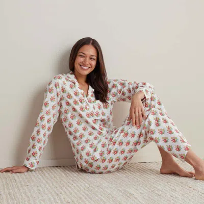 The Company Store Printed Women's Button-down Pajama Set In Multi
