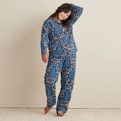 The Company Store Family Flannel Women's Button-down Pajama Set In Multi