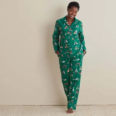 The Company Store Family Flannel Women's Button-down Pajama Set In Multi