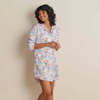 The Company Store Printed Poplin Women's Nightshirt In Pink
