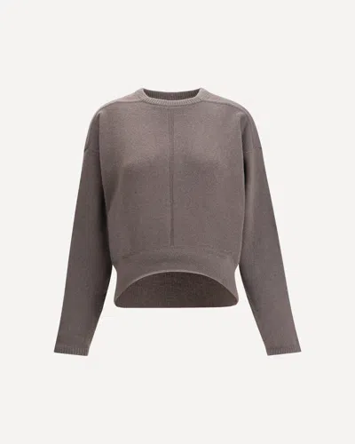 Rick Owens Concordians Round Neck Sweater In Gray