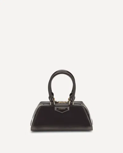 Givenchy Antigona Structured Leather Handbag With Metal Hardware In Brown