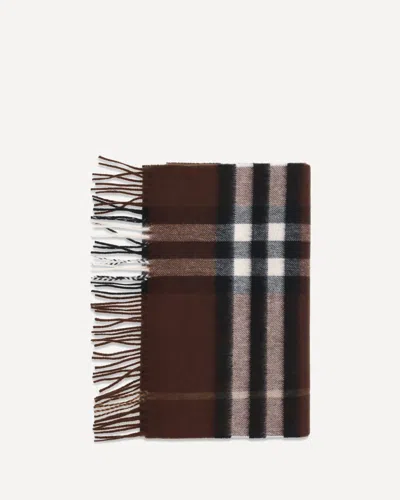 Burberry Women Cashmere Check Scarf In Brown