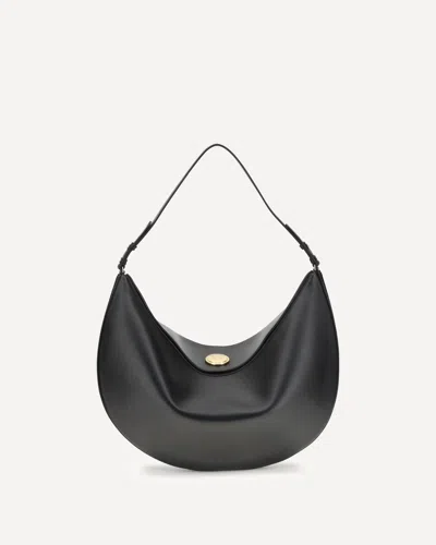 Jacquemus Black Calf Leather Bos Taurus Shoulder Bag In Black