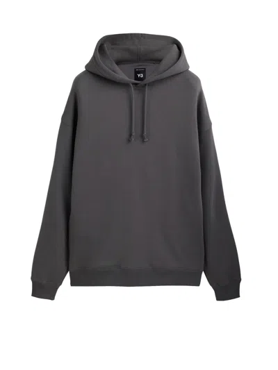 Y-3 Hoodie Featuring Graphic Design On Back In Gray