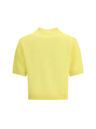 Givenchy Embroidered Short-sleeve Wool-cashmere Polo In Yellow