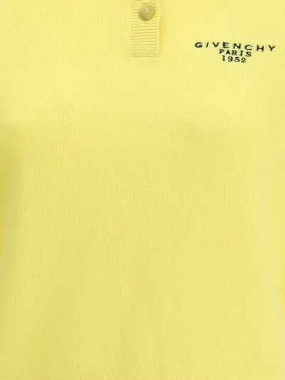 Givenchy Embroidered Short-sleeve Wool-cashmere Polo In Yellow