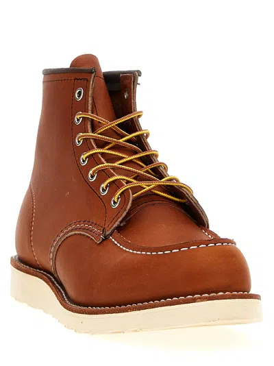 Red Wing Moc Toe Ankle Boots In Orange