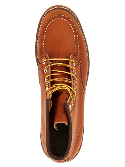Red Wing Moc Toe Ankle Boots In Orange