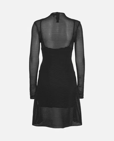 Rotate Birger Christensen Knitted Flared Mini Dress In Black