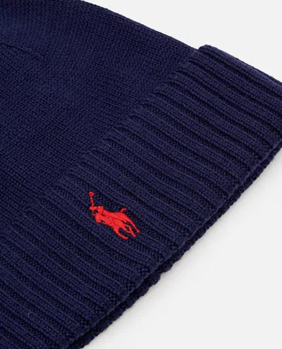 Polo Ralph Lauren Mens Hunter Navy Logo-embroidered Wool Hat In Brown