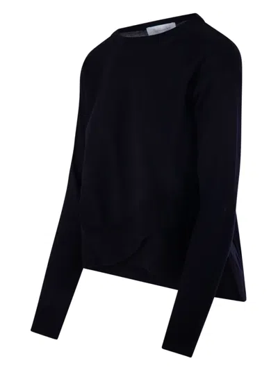 Daniele Fiesoli Asymmetric-hemline Wool Top In Blue
