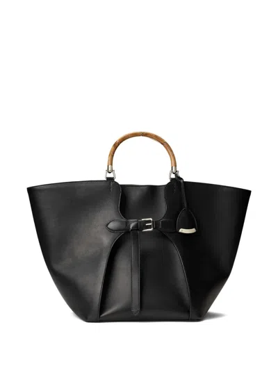 Ralph Lauren Leather Ralph Tote Bag In Black