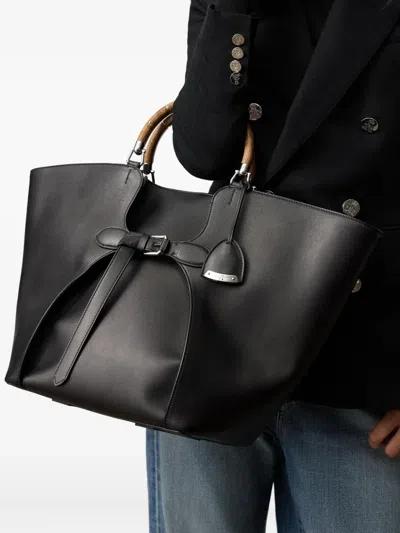 Ralph Lauren Leather Ralph Tote Bag In Black