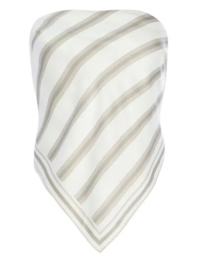 Ser.o.ya Hark Satin Strapless Top In White