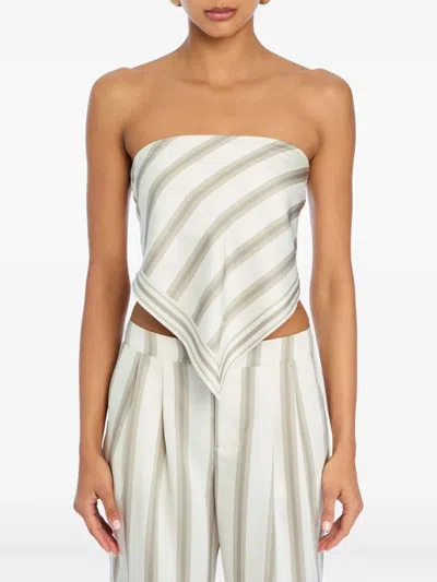 Ser.o.ya Hark Satin Strapless Top In White