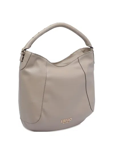 Liu •jo Structured Logo Tote Bag With Shoulder Strap In Gray