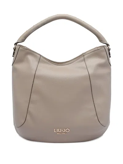Liu •jo Structured Logo Tote Bag With Shoulder Strap In Gray
