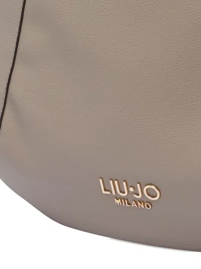 Liu •jo Structured Logo Tote Bag With Shoulder Strap In Gray
