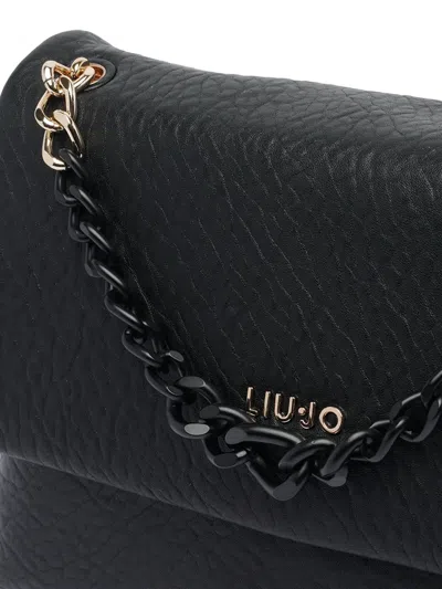 Liu •jo Push-lock Chain-strap Tote Bag In Black