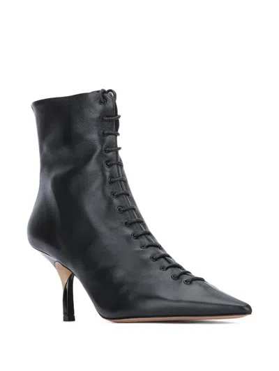 Jacquemus Pointed Toe Stiletto Ankle Boots In Black