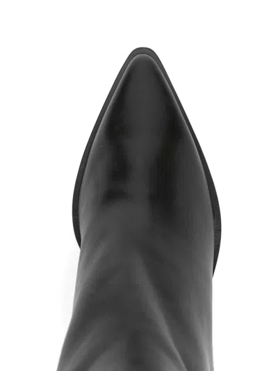 Pomme D'or Pointed-toe Block-heel Boots In Black