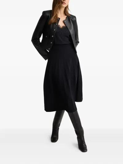 St John Button Leather Jacket In Black