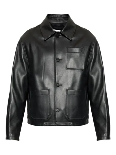 Loewe Men Lambskin Nappa And Nylon Twill Jacket In Black