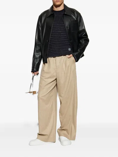 Loewe Men Lambskin Nappa And Nylon Twill Jacket In Black