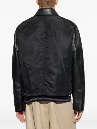 Loewe Men Lambskin Nappa And Nylon Twill Jacket In Black