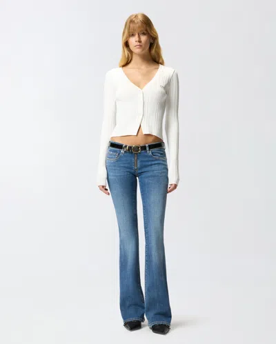 Pinko Flared Low-rise Jeans In Blue